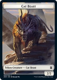 Cat Beast    Plant Double-Sided Token [Zendikar Rising Tokens] Discount