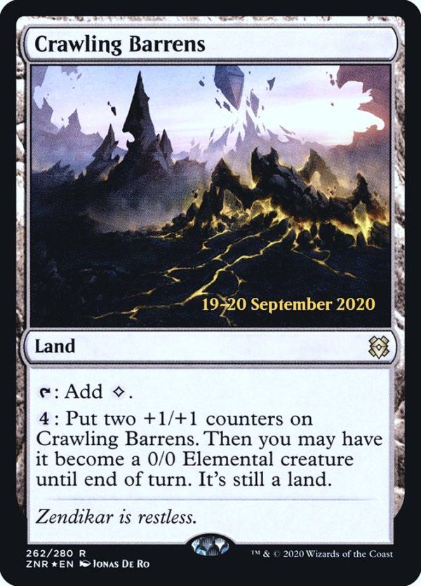 Crawling Barrens [Zendikar Rising Prerelease Promos] For Sale